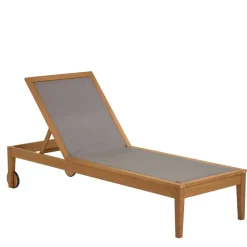 Gartenliege auf Rollen aus Eukalyptusholz - Promo