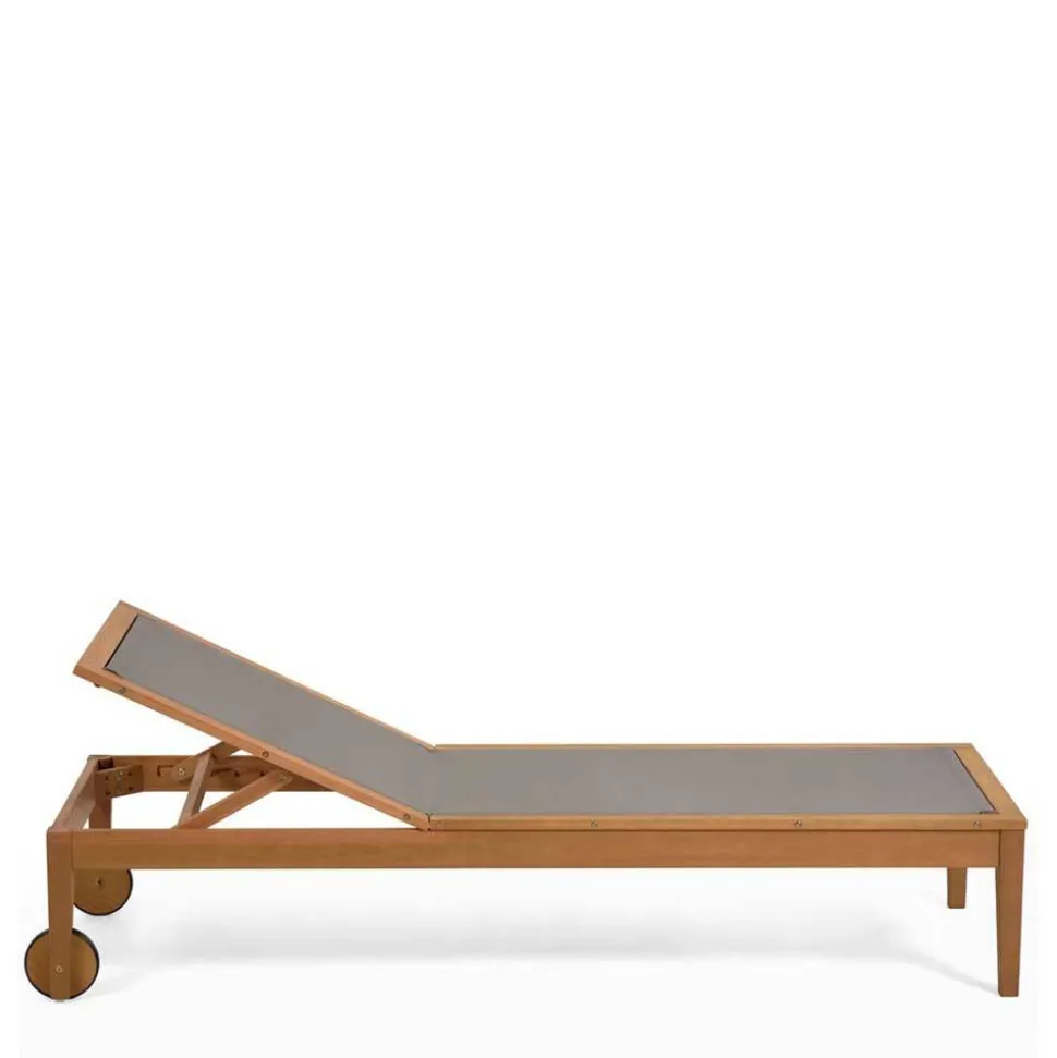Gartenliege auf Rollen aus Eukalyptusholz - Promo