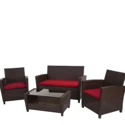 Gartenmöbel Set in Dunkelbraun - Tioroda (vierteilig)