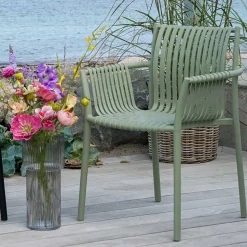 Gartenstühle aus Polypropylen in Graugrün - Ahin (4er Set)