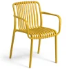 Gartenstühle in Gelb mit Armlehnen - Laspezia (4er Set)
