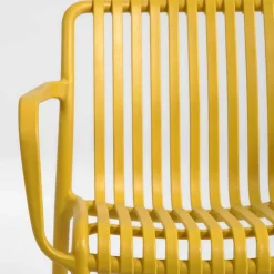 Gartenstühle in Gelb mit Armlehnen - Laspezia (4er Set)