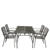 Gartentisch & 4 Armlehnstühle - Grover (fünfteilig)