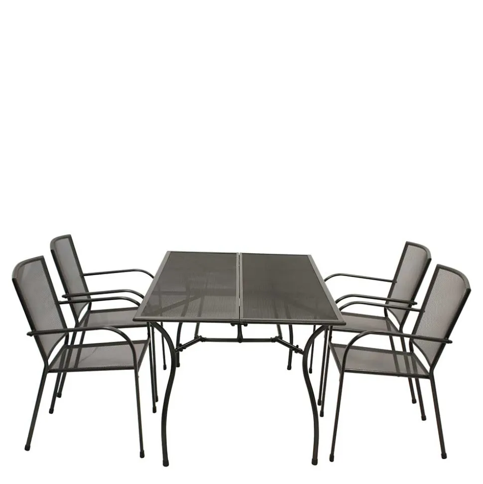 Gartentisch & 4 Armlehnstühle - Grover (fünfteilig)