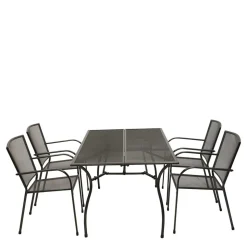 Gartentisch & 4 Armlehnstühle - Grover (fünfteilig)