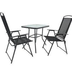 Gartentisch & Klappstuhl Duo Set - Alcamo (dreiteilig)