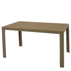 Gartentisch aus Kunststoff Holzoptik Braun - Ruberta