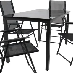 Gartentisch und Hochlehner Set - Kimbertas (fünfteilig)