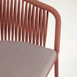 Geflecht Armlehnenstühle in Rotbraun - Udolpho (4er Set)