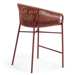 Geflecht Barstühle in Dunkelrot - Lejavra (4er Set)