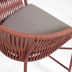 Geflecht Barstühle in Dunkelrot - Lejavra (4er Set)