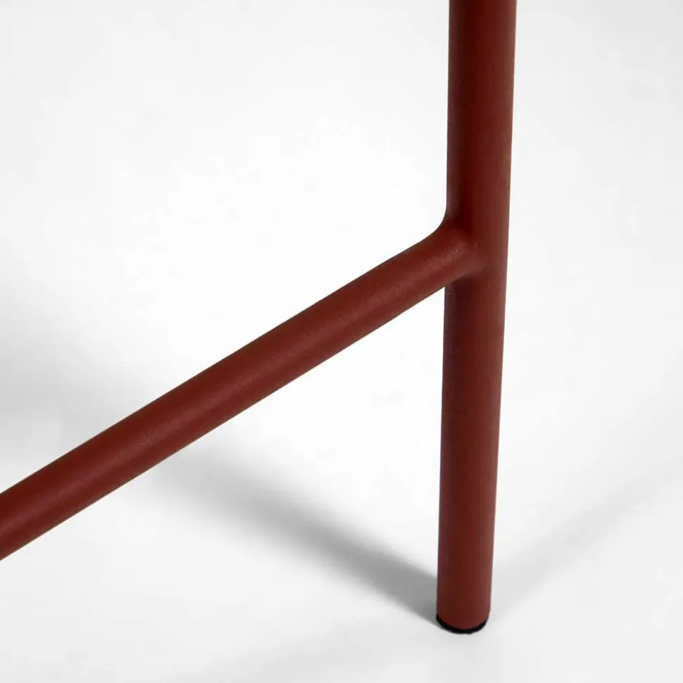 Geflecht Barstühle in Dunkelrot - Lejavra (4er Set)