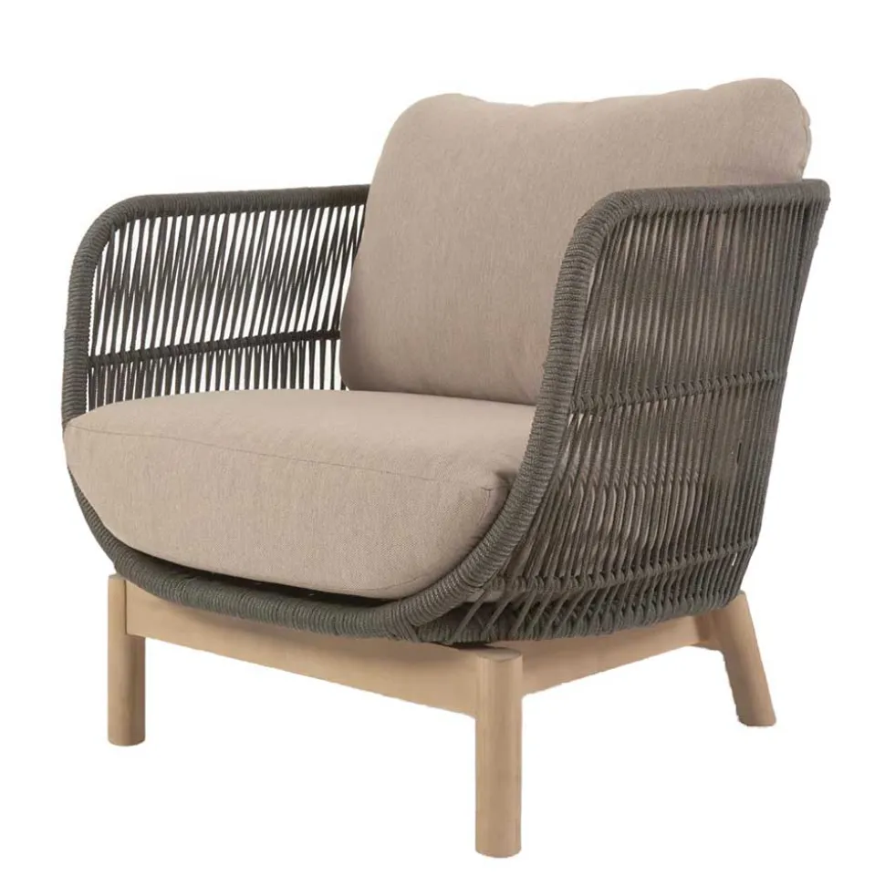 Geflecht Loungesessel in Dunkelgrün - Casimiro (2er Set)