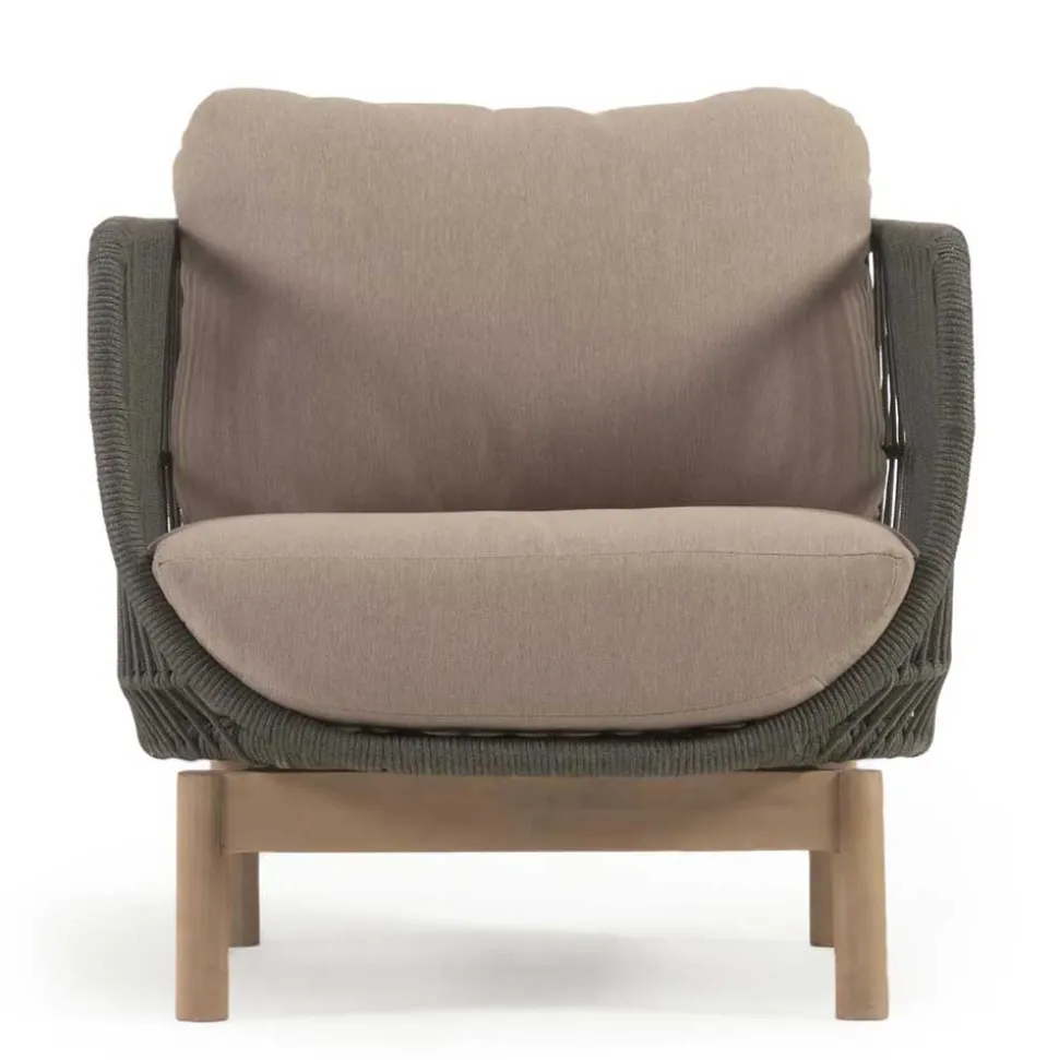 Geflecht Loungesessel in Dunkelgrün - Casimiro (2er Set)