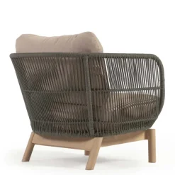 Geflecht Loungesessel in Dunkelgrün - Casimiro (2er Set)