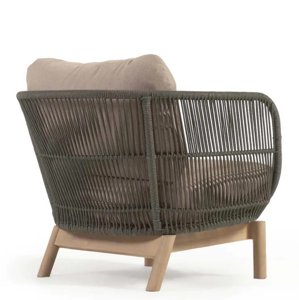 Geflecht Loungesessel in Dunkelgrün - Casimiro (2er Set)