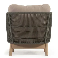 Geflecht Loungesessel in Dunkelgrün - Casimiro (2er Set)