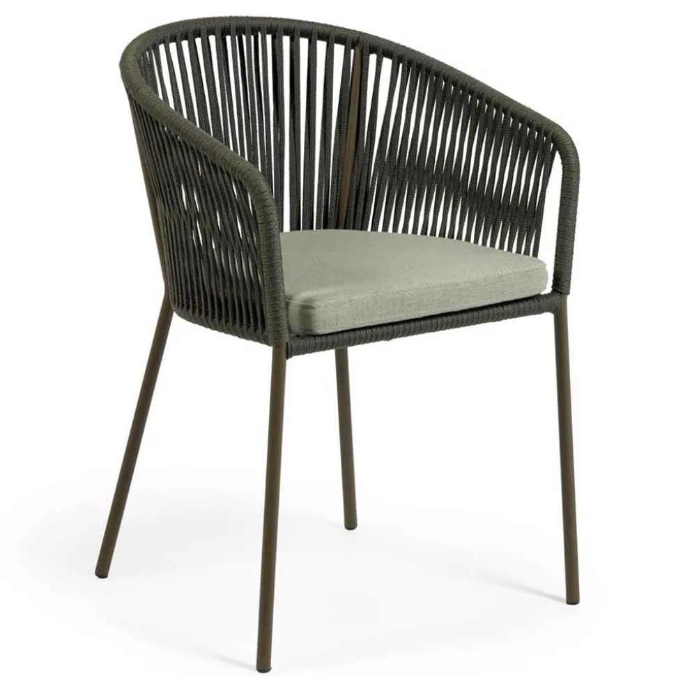 Geflecht Stühle in Dunkelgrün - Zenuvra (4er Set)