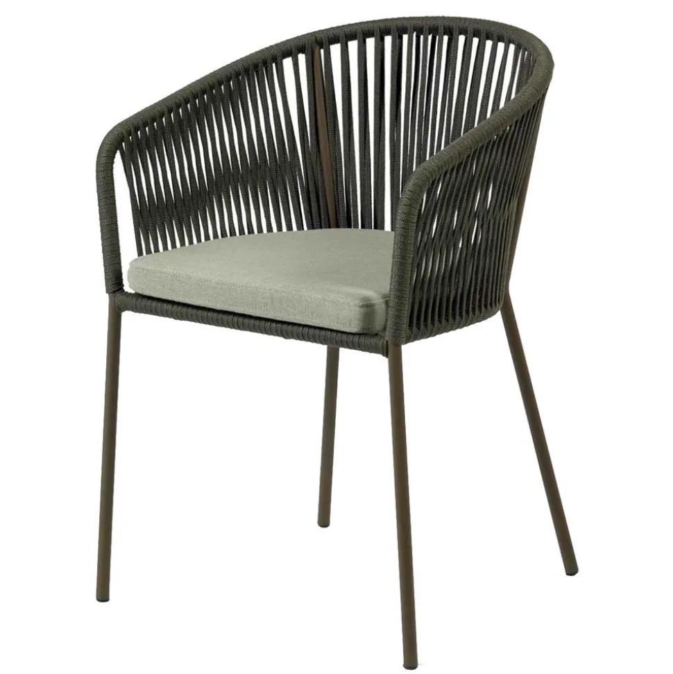 Geflecht Stühle in Dunkelgrün - Zenuvra (4er Set)