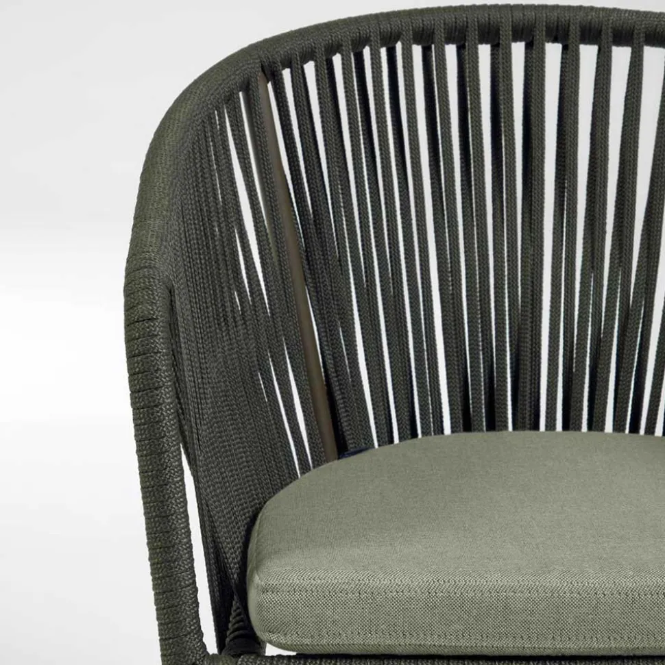 Geflecht Stühle in Dunkelgrün - Zenuvra (4er Set)