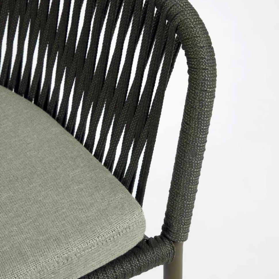 Geflecht Stühle in Dunkelgrün - Zenuvra (4er Set)