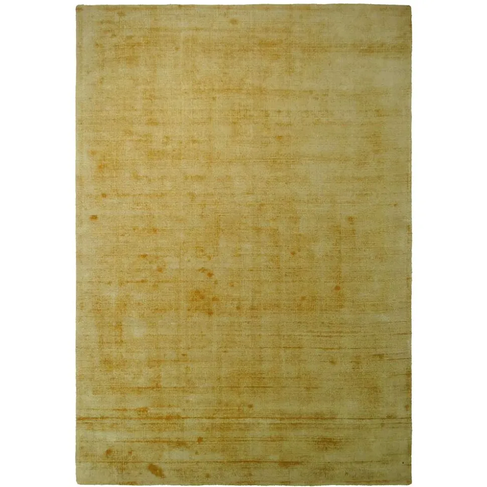 Gelber Teppich handgewebt aus Viskose - Fortiguno