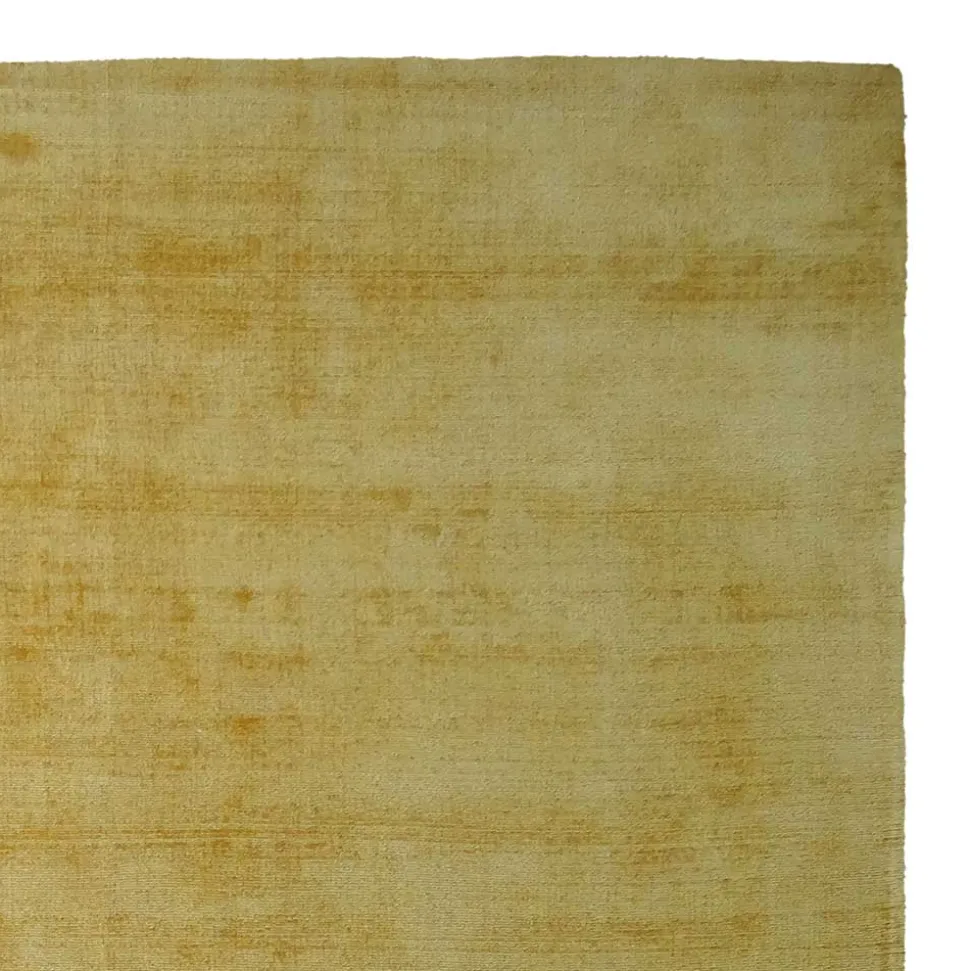 Gelber Teppich handgewebt aus Viskose - Fortiguno