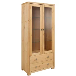 Geölte Holz Vitrine in Kiefer Natur - Vinidad