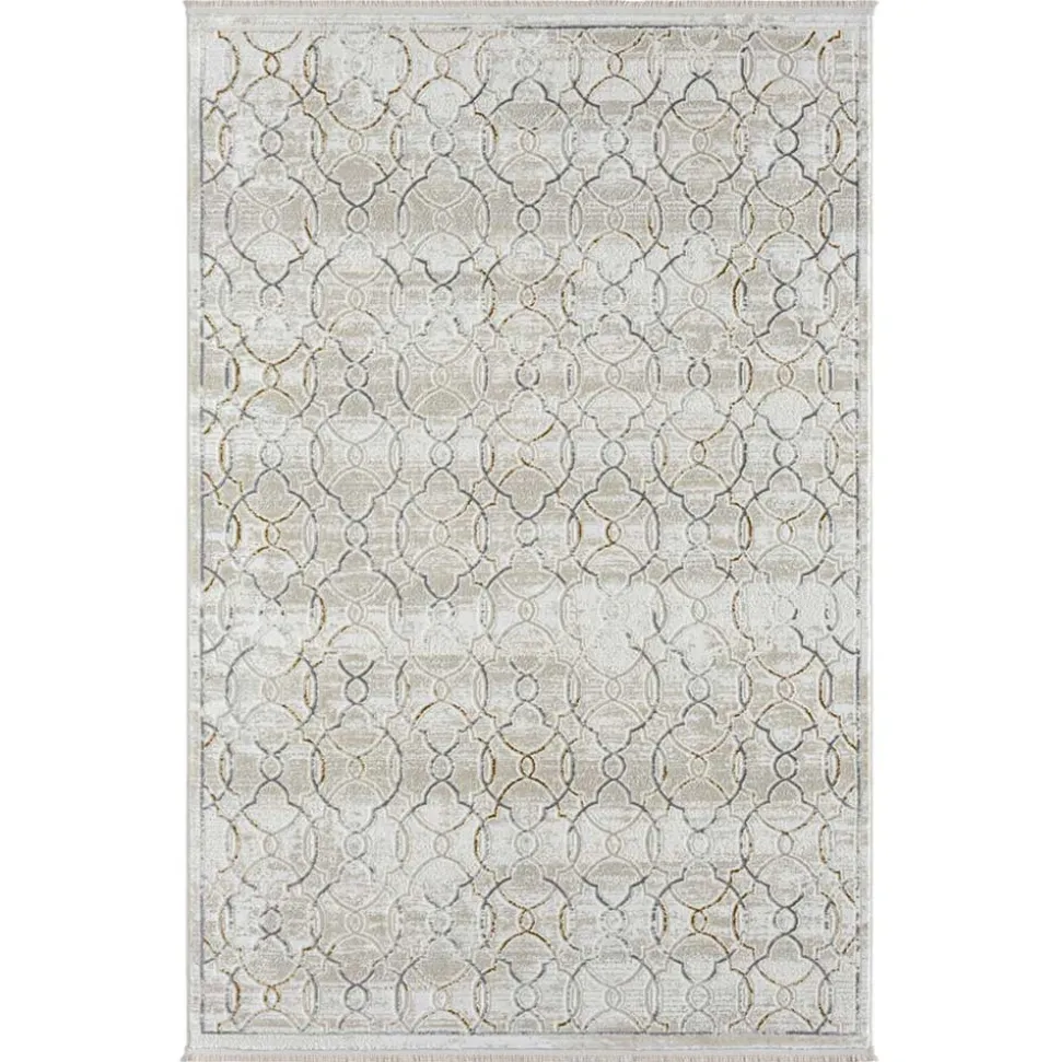 Gemusterter Kurzflor Teppich hell - Ladoria