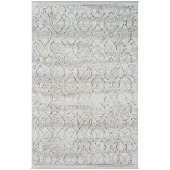 Gemusterter Kurzflor Teppich hell - Ladoria