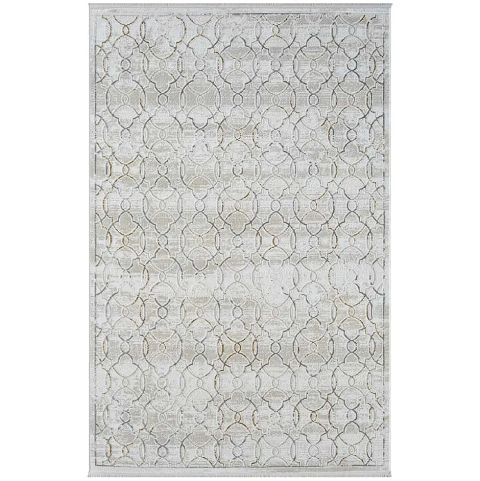 Gemusterter Kurzflor Teppich hell - Ladoria