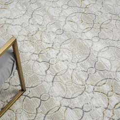 Gemusterter Kurzflor Teppich hell - Ladoria