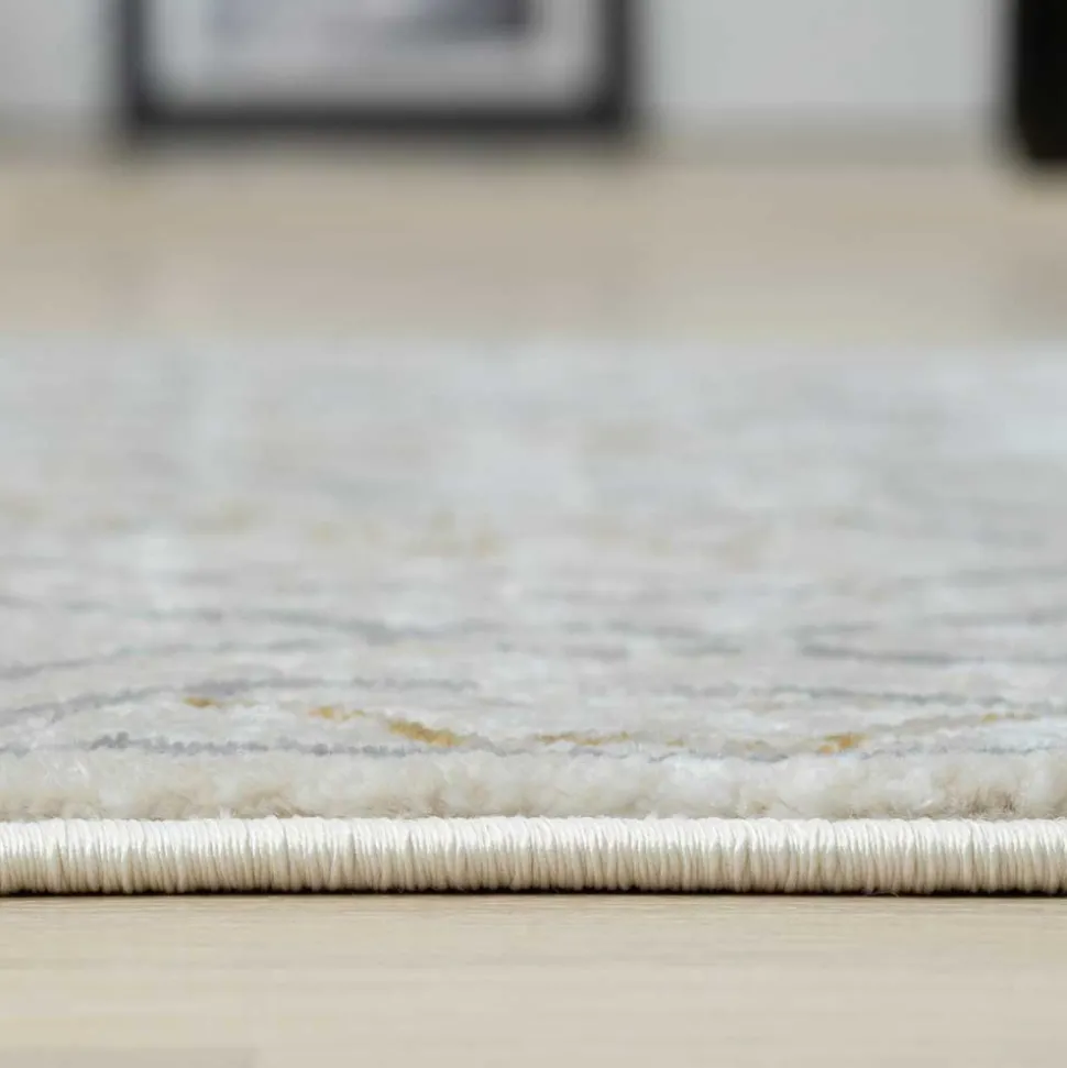 Gemusterter Kurzflor Teppich hell - Ladoria