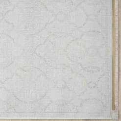 Gemusterter Kurzflor Teppich hell - Ladoria