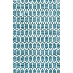 Geometrisch gemusterter Teppich mit Kurzflor - Calencio