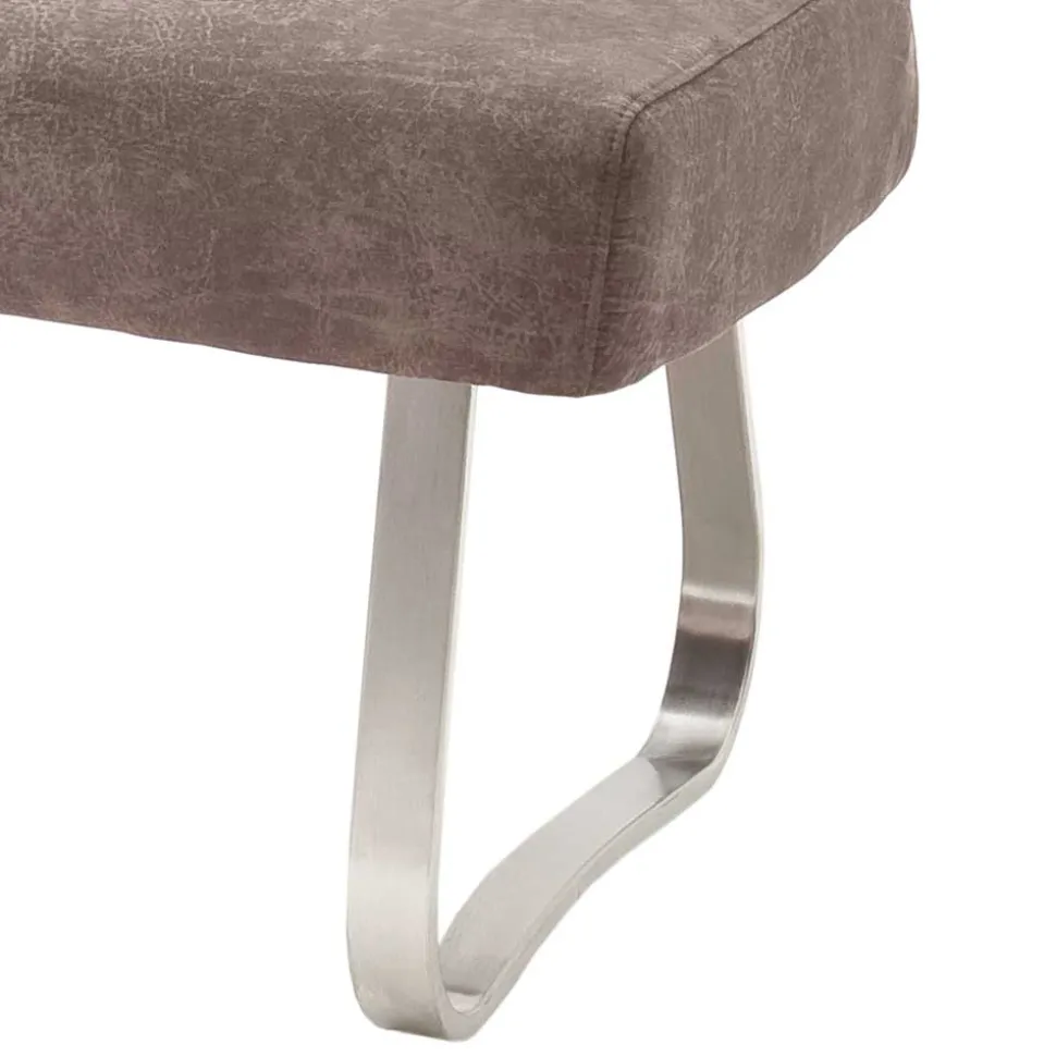 Gepolsterte Bank in Beige Microfaser - Anguro