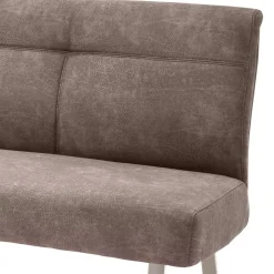 Gepolsterte Bank in Beige Microfaser - Anguro