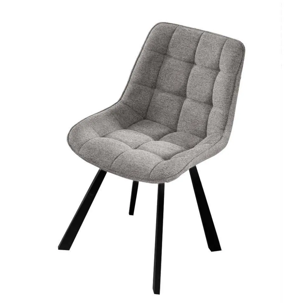 Gepolsterte Esszimmerstühle in Hellgrau - Infinando (4er Set)