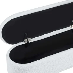 Gepolsterte Sitzbank in Weiß Boucle - Miram