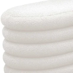 Gepolsterte Truhenbank aus Boucle in Weiß - Duben