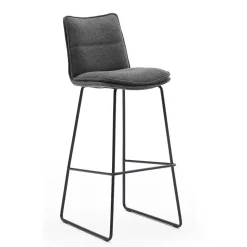 Gepolsterter Barstuhl aus Chenille - Amelie (2er Set)