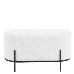 Gepolsterter Hocker in Oval mit Boucle Bezug - Cady