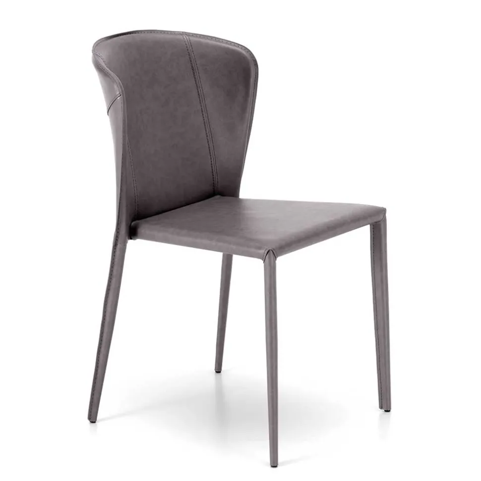 Gepolsterter Stuhl in Dunkelgrau - Baika (2er Set)