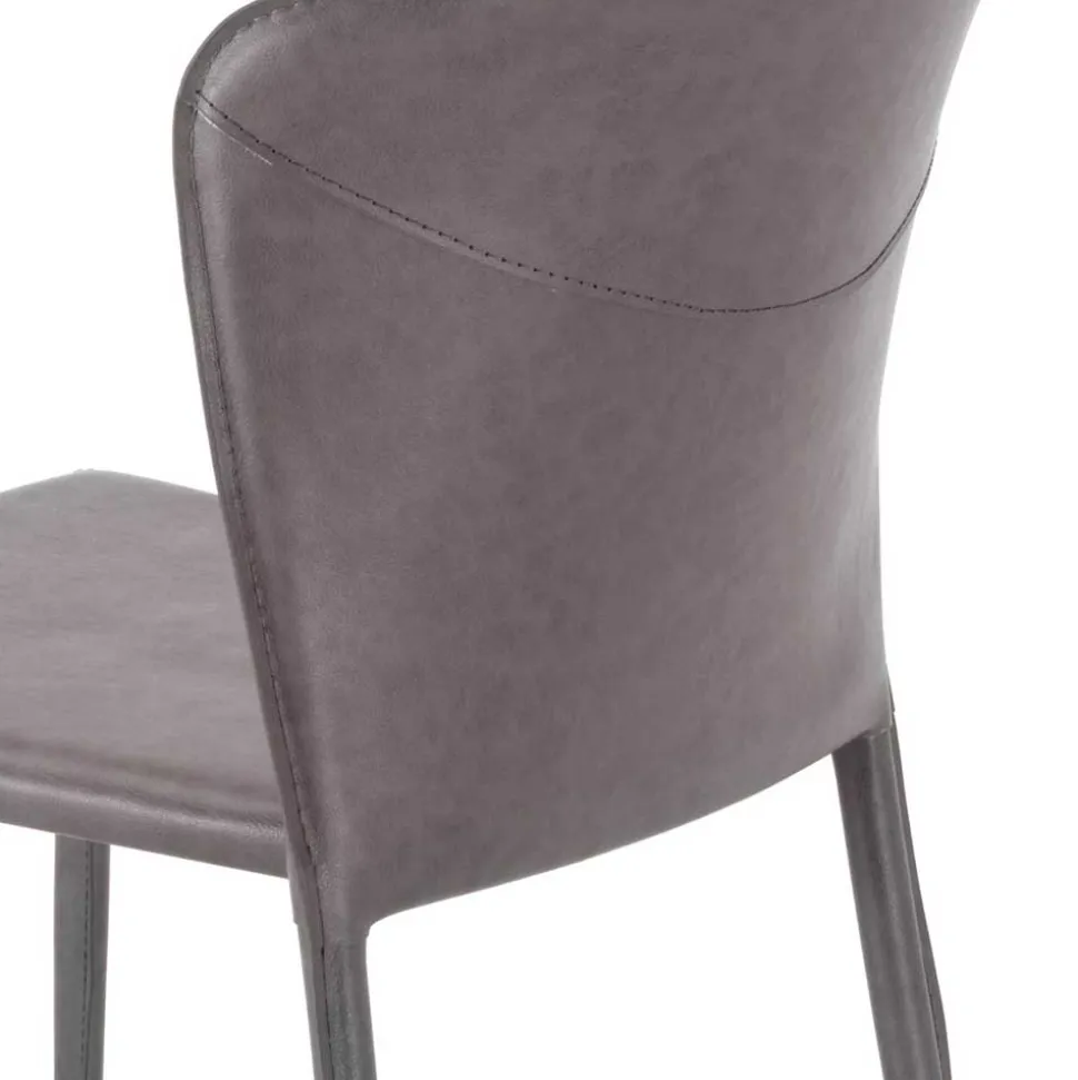 Gepolsterter Stuhl in Dunkelgrau - Baika (2er Set)