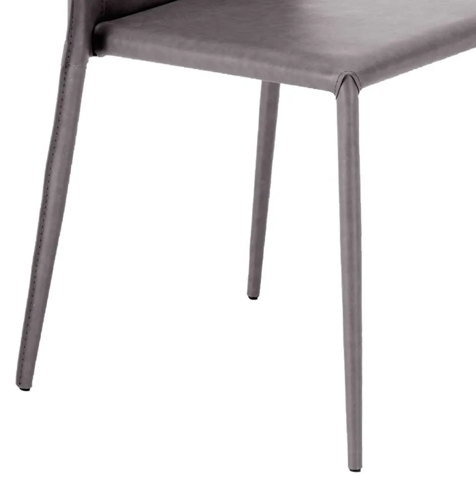 Gepolsterter Stuhl in Dunkelgrau - Baika (2er Set)