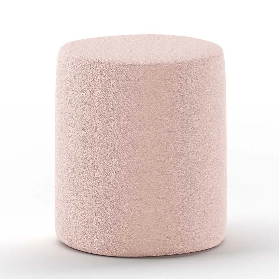 Gepolstertes Bett mit Boucle Bezug in Rosa - Skylab