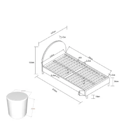 Gepolstertes Bett mit Boucle Bezug in Rosa - Skylab