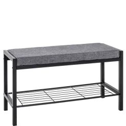 Geradlinige Metallbank gepolstert in Schwarz - Deliana