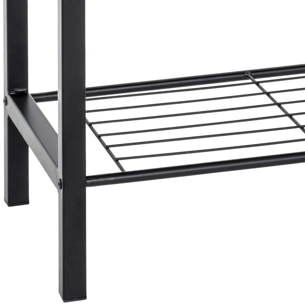 Geradlinige Metallbank gepolstert in Schwarz - Deliana