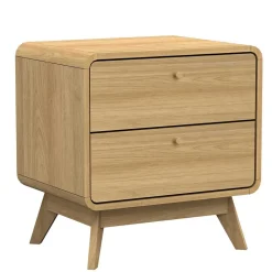Gerundete Nachtkommode in Eiche Optik - Irons